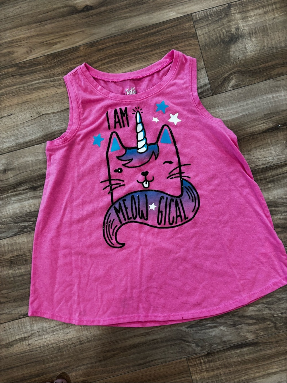 Girls' Pink 'I Am Meowgical' Unicorn Cat Tank Top - Justice cute glitter graphic
